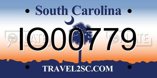 IO00779 South Carolina License Plate