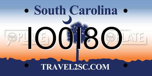 IO0I8O South Carolina License Plate