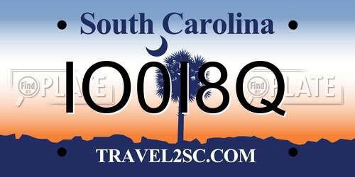 IO0I8Q South Carolina License Plate