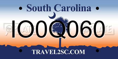 IO0Q060 South Carolina License Plate