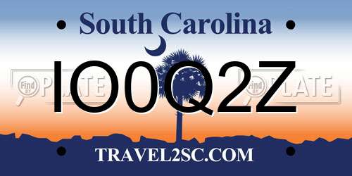 IO0Q2Z South Carolina License Plate