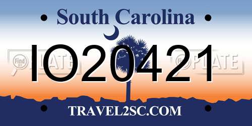 IO20421 South Carolina License Plate