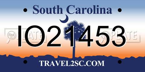 IO21453 South Carolina License Plate