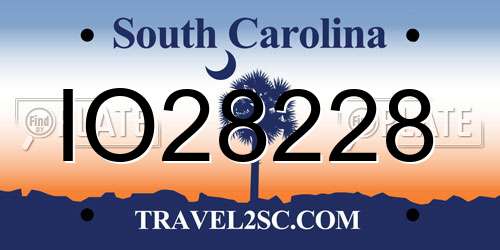 IO28228 South Carolina License Plate