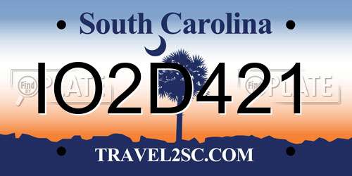 IO2D421 South Carolina License Plate