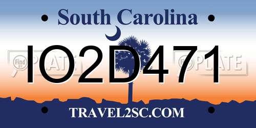 IO2D471 South Carolina License Plate