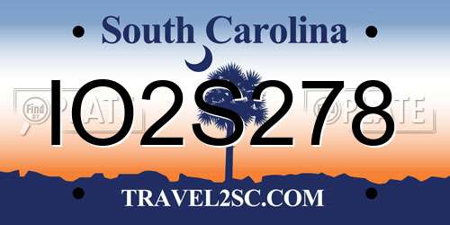 IO2S278 South Carolina License Plate