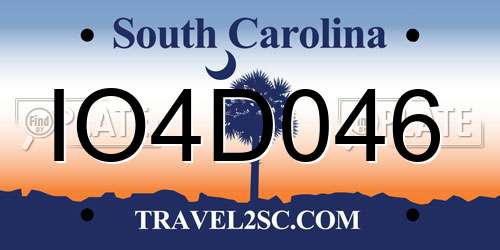 IO4D046 South Carolina License Plate