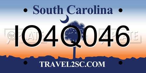 IO4Q046 South Carolina License Plate
