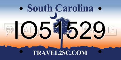 IO51529 South Carolina License Plate