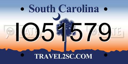 IO51579 South Carolina License Plate