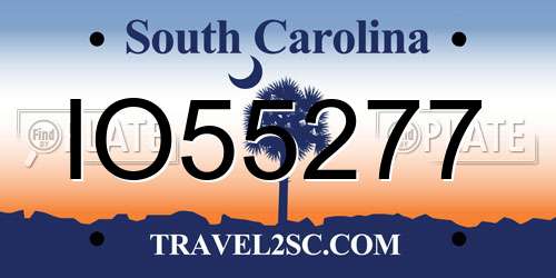 IO55277 South Carolina License Plate