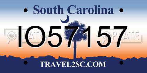 IO57157 South Carolina License Plate