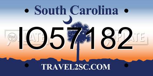 IO57182 South Carolina License Plate