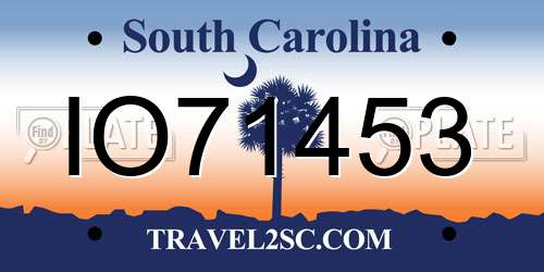 IO71453 South Carolina License Plate