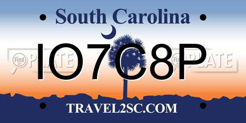 IO7C8P South Carolina License Plate
