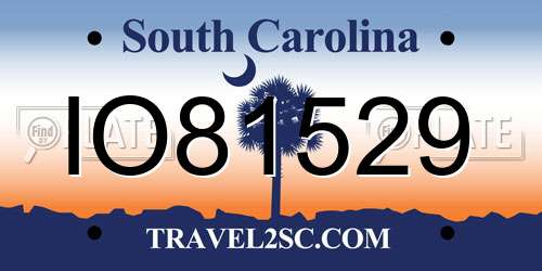 IO81529 South Carolina License Plate