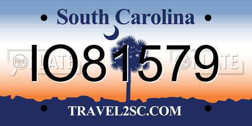 IO81579 South Carolina License Plate