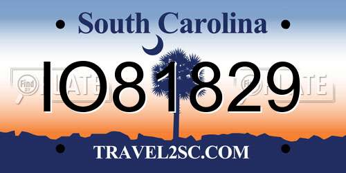IO81829 South Carolina License Plate