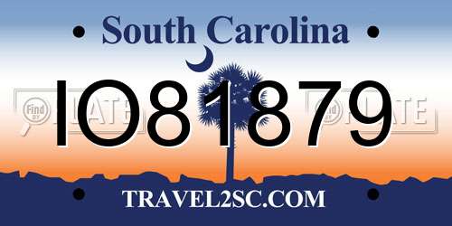 IO81879 South Carolina License Plate