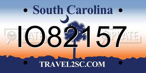 IO82157 South Carolina License Plate