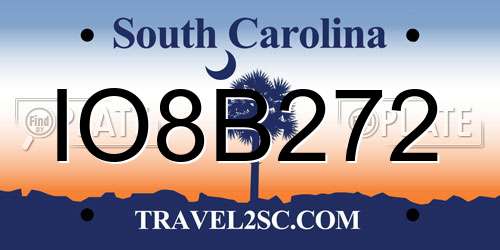 IO8B272 South Carolina License Plate