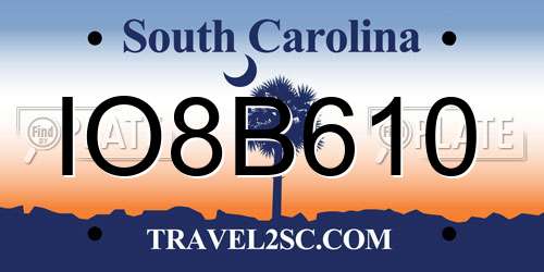 IO8B610 South Carolina License Plate