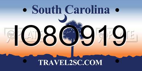 IO8O919 South Carolina License Plate