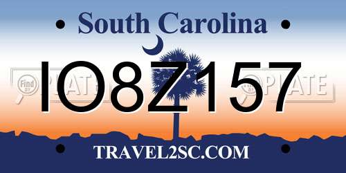 IO8Z157 South Carolina License Plate