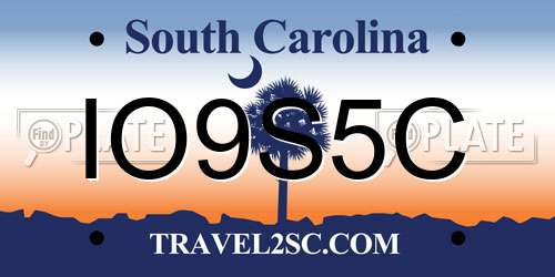 IO9S5C South Carolina License Plate