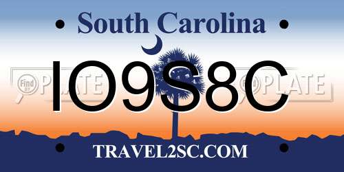 IO9S8C South Carolina License Plate