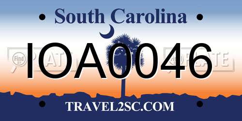 IOA0046 South Carolina License Plate