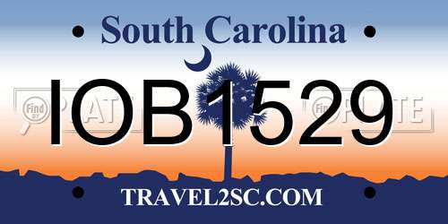 IOB1529 South Carolina License Plate