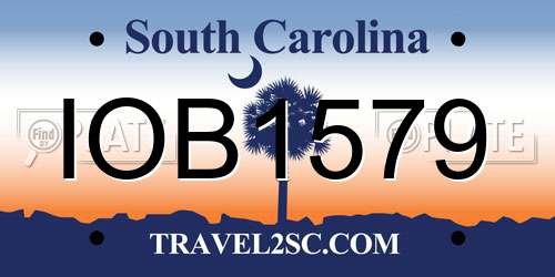 IOB1579 South Carolina License Plate