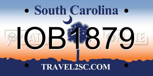 IOB1879 South Carolina License Plate