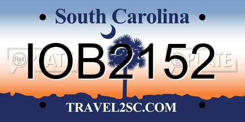 IOB2152 South Carolina License Plate