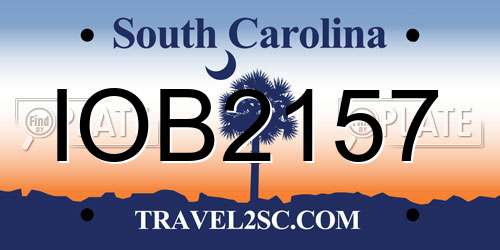 IOB2157 South Carolina License Plate