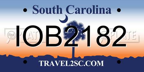 IOB2182 South Carolina License Plate