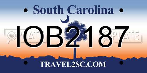 IOB2187 South Carolina License Plate