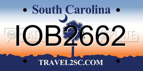 IOB2662 South Carolina License Plate