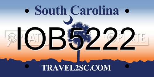 IOB5222 South Carolina License Plate