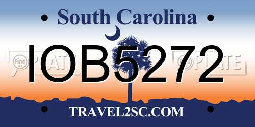 IOB5272 South Carolina License Plate