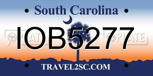 IOB5277 South Carolina License Plate