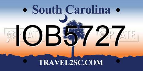 IOB5727 South Carolina License Plate