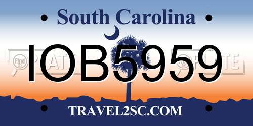 IOB5959 South Carolina License Plate