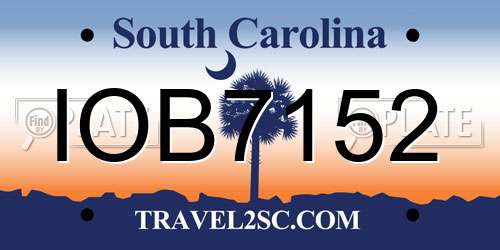 IOB7152 South Carolina License Plate