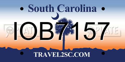 IOB7157 South Carolina License Plate