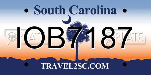 IOB7187 South Carolina License Plate