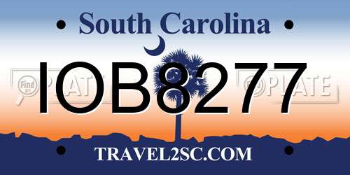 IOB8277 South Carolina License Plate