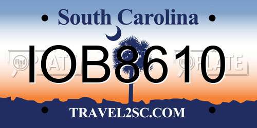 IOB8610 South Carolina License Plate